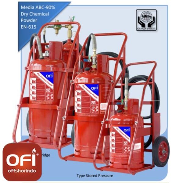 OFI ABC 90 DCP Powder Fire Extinguisher on Trolley Ver 170720