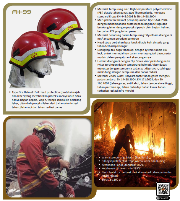 OFI FULL PTOTECTION FIRE HELMET FH-99