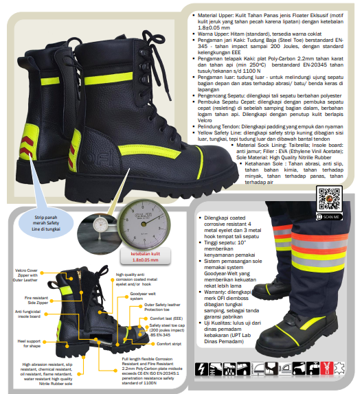 produk APD kebakaran - OFI - Fireman Boots